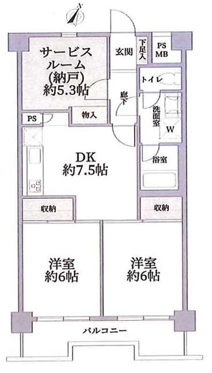 田園キャッスル府中（T2-661）の間取り図