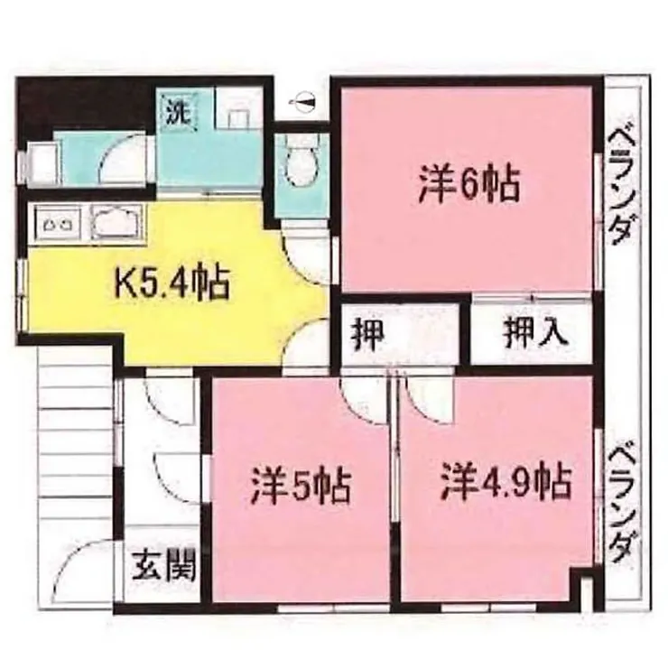 サン晴見コーポ（府中駅・T3-723）の間取り図