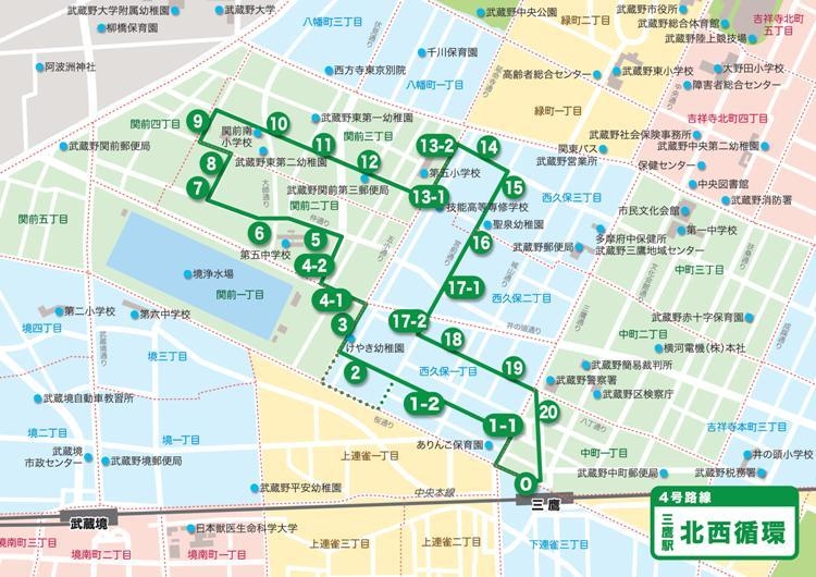 ムーバス 武蔵野市コミニュティバス三鷹駅周辺路線図 府中市賃貸 売買不動産情報