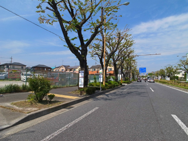 西原町北の停留所（改正前に撮影）