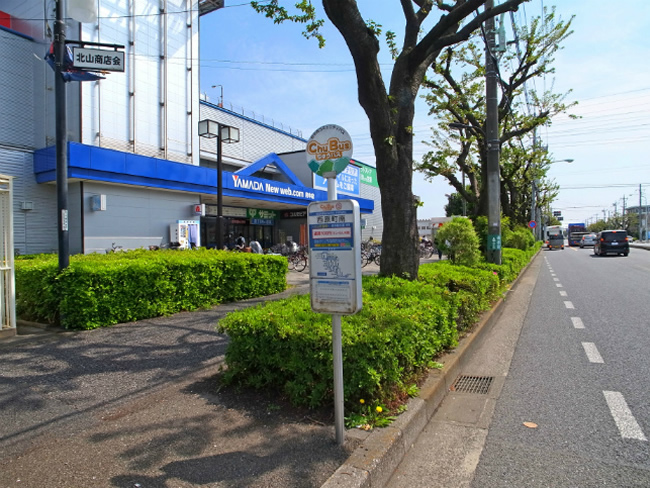 西原町南の停留所（改正前に撮影）
