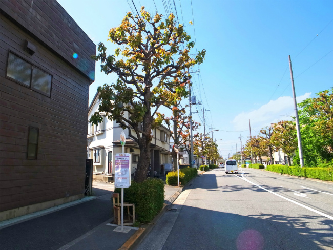 日新町三丁目の停留所（改正前に撮影）