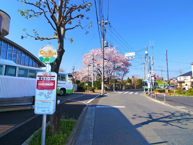 福祉センターの停留所（改正前に撮影）