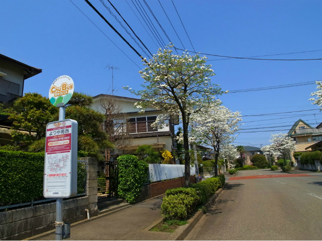 よつや苑西の停留所（改正前に撮影）