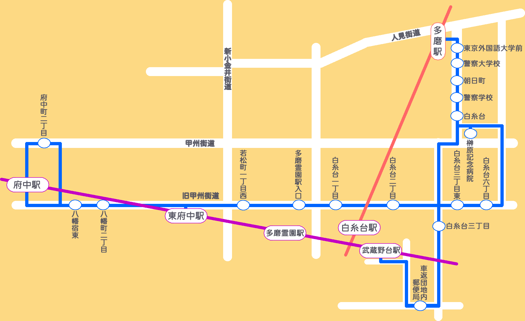 ちゅうバス朝日町ルート路線図