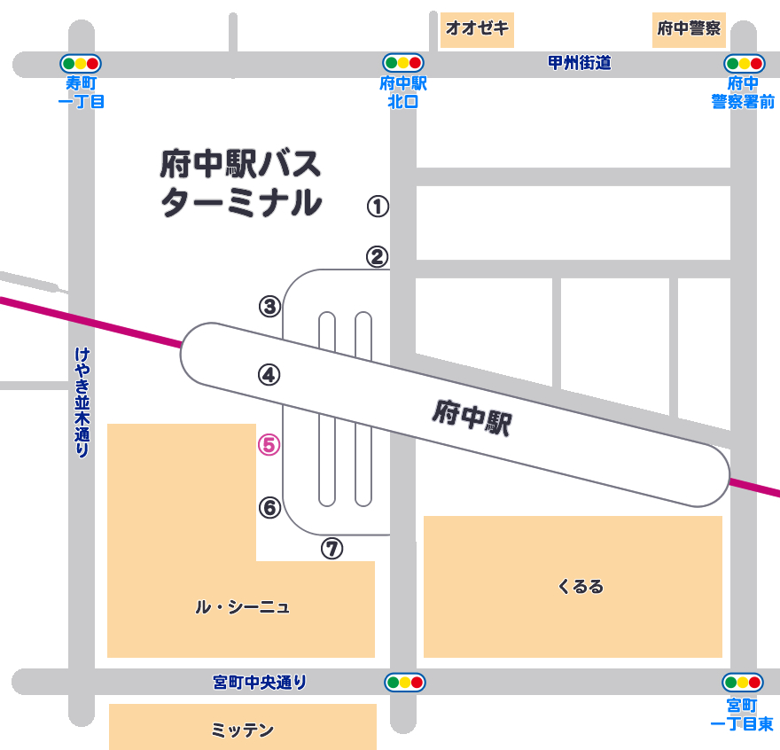 府中駅バスターミナル5番乗場